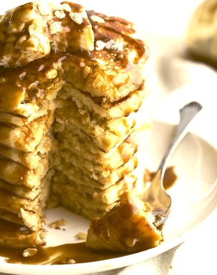 Rise Krispie Treats Pancakes w/Brown Butter Syrup Half Baked Harvest