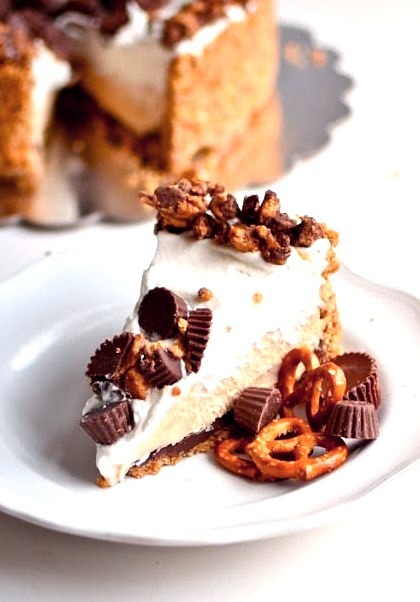 Peanut Butter Pie with Chocolate Covered Pretzel Crust