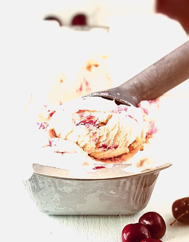 Cherry Swirl Vanilla Ice Cream