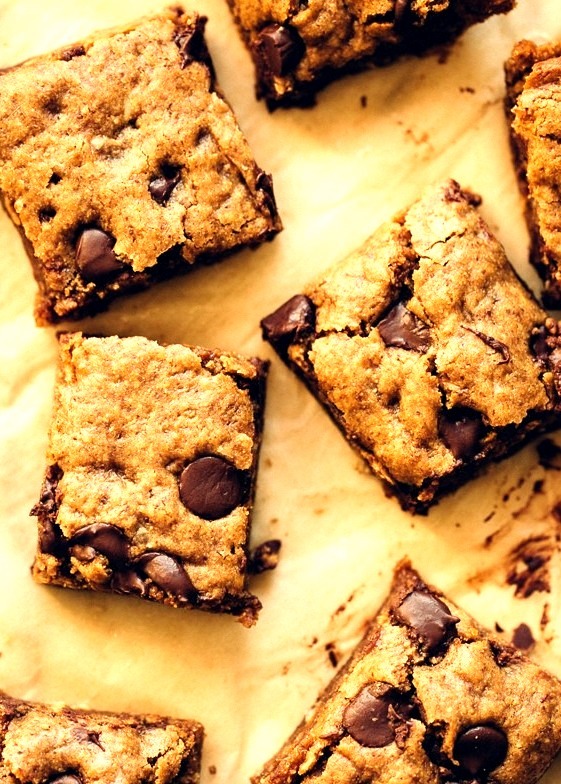 V/GF Almond Butter Chocolate Chip Cookie Bars