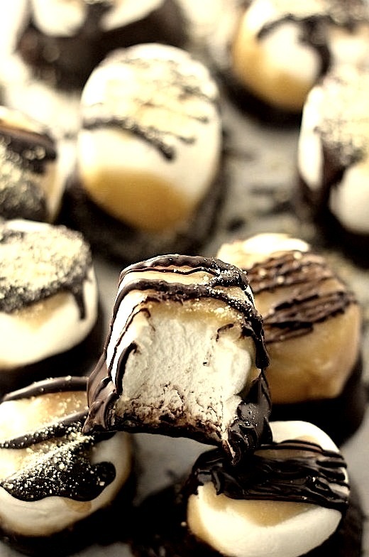 Dark Chocolate Salted Caramel Dipped Marshmallows Baker by Nature