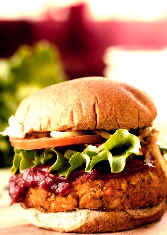 Chickpea Burgers with Maple Glaze